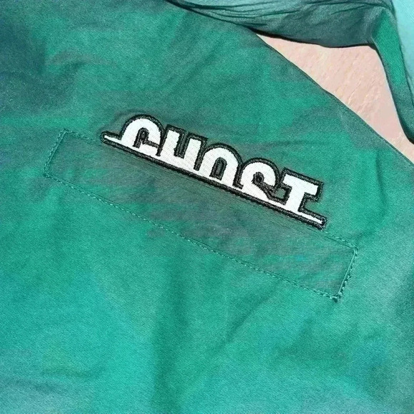 GHOST lifestyle pre work out vintage forest green Bomber Jacket size medium M - Picture 8 of 16